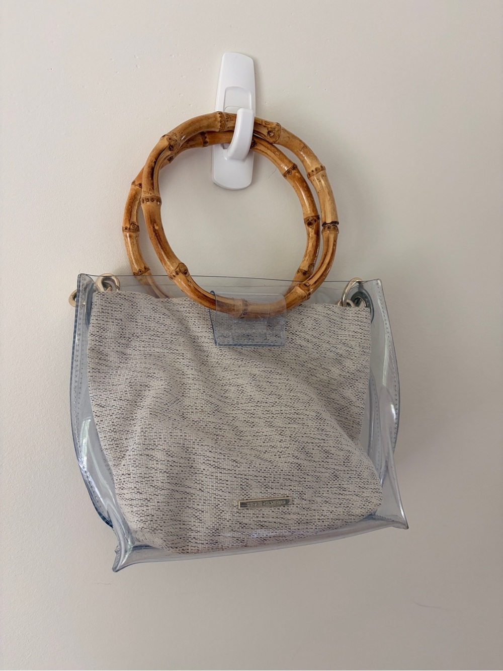Vince Camuto Clear Tote with Bamboo Ring Handles